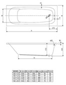 PRAVOKOTNA KAD ZA VGRADNJO KORANA 170x75