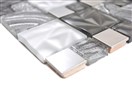 MOZAIK COMBINATION CRYSTAL/STAHL MIX GREY/BLACK 30X30