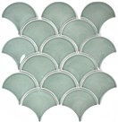 MOZAIK FAN PATTERN UNI PETROL GLOSSY 25,6X27,3