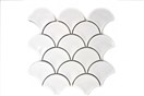 MOZAIK FAN PATTERN UNI WHITE GLOSSY 25,6X27,3