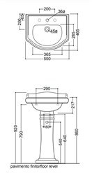 RETRO NOGA ZA UMIVALNIK - 55, 69, 73