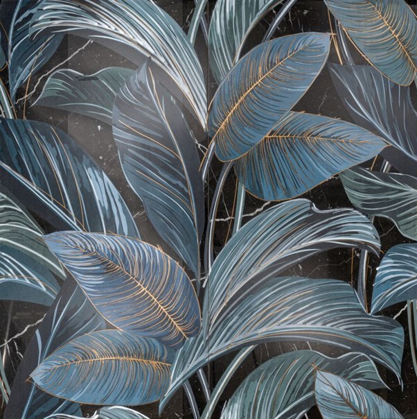 KERAMIČNA PLOŠČICA SHOWALL BLACK LEAF RET 120X120 (komplet-2 kos)