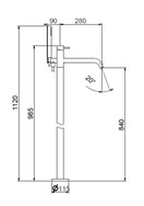 ELIO TALNA ARMATURA ZA PROSTOSTOJEČO KAD INOX