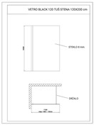 TUŠ STENA VETRO BLACK 120F NANO PREMAZ 120X200CM