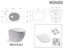 MONDO RIMLESS VISEČA WC ŠKOLJKA S POKROVOM