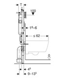 Duofix element za stensko WC-školjko, 112 cm s podometnim splakovalnikom Sigma 12 cm NOVO